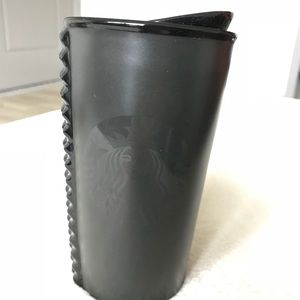 Matte black studded Starbucks mug