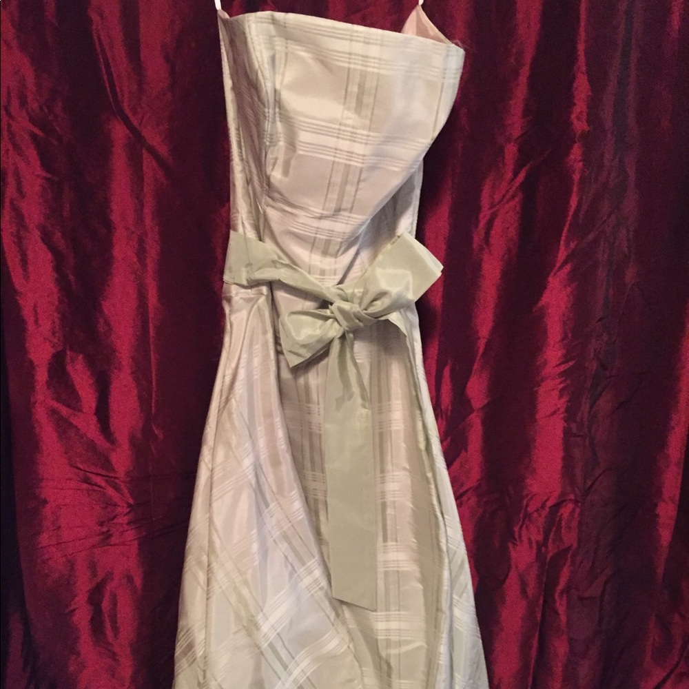 Strapless plaid Taffeta bridesmaid dress