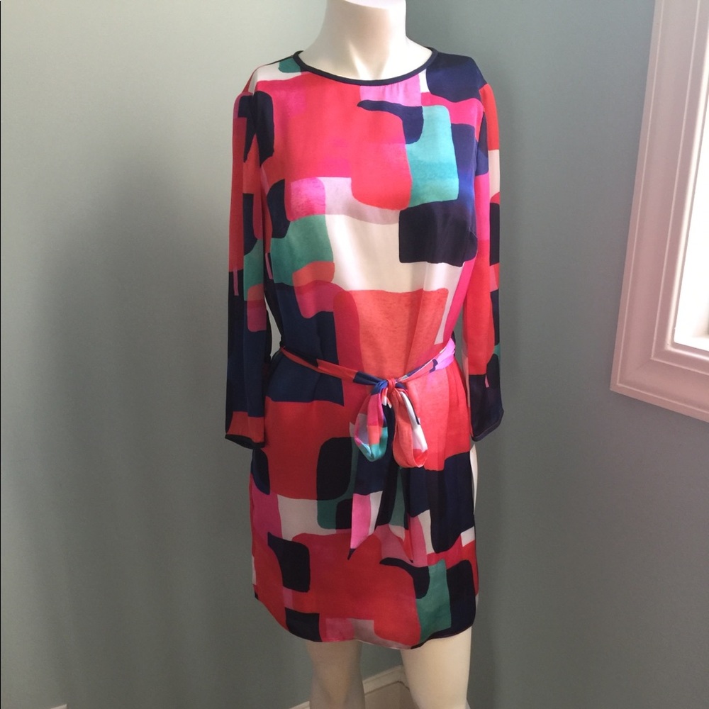 Shoshanna Long Sleeve Silk Dress