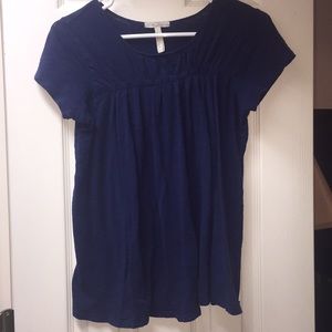 Blue maternity short sleeved top