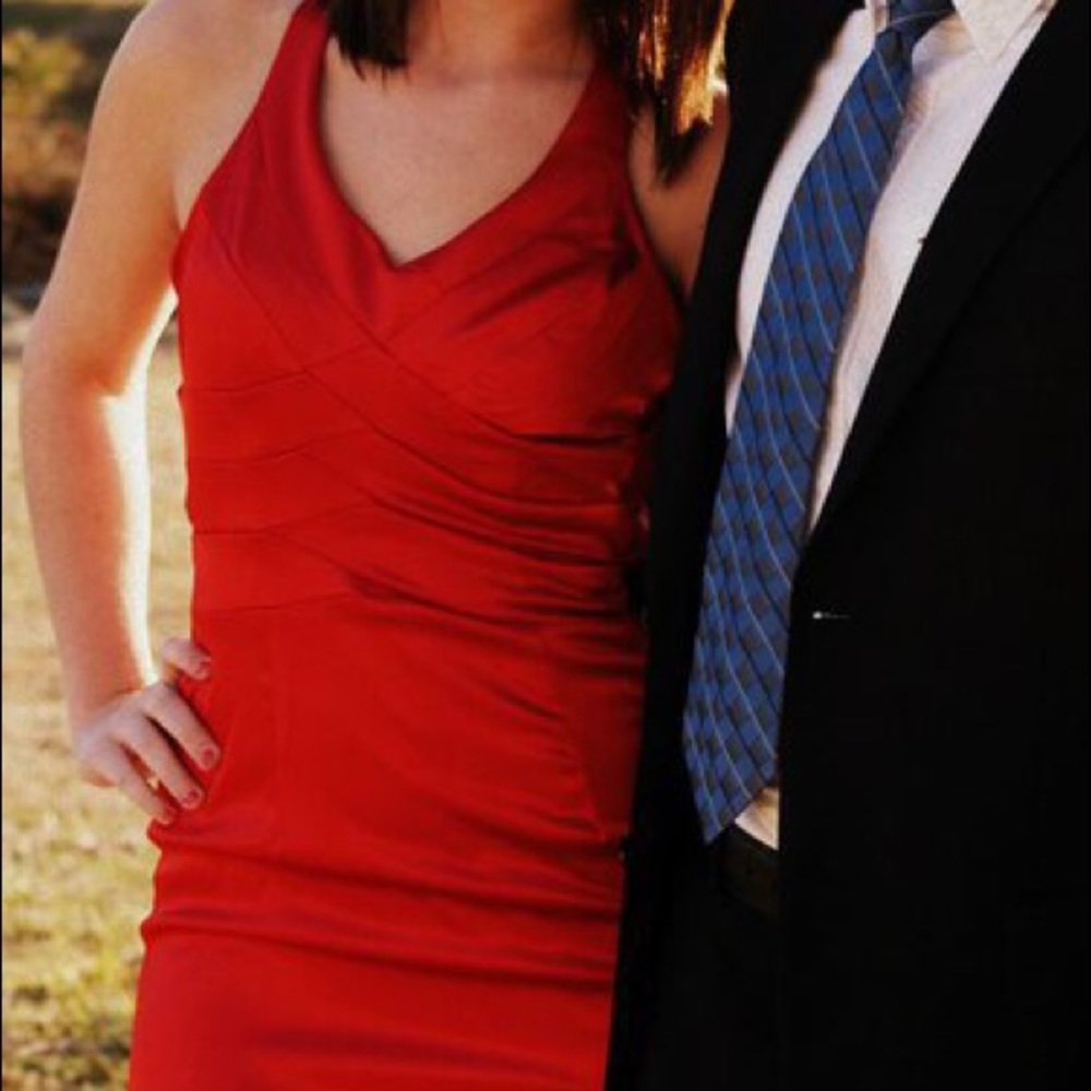 stunning red dress with open back