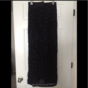 Beautiful black beaded long skirt