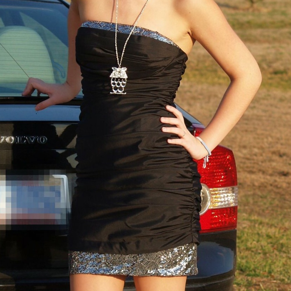 black dress with sparkle detail