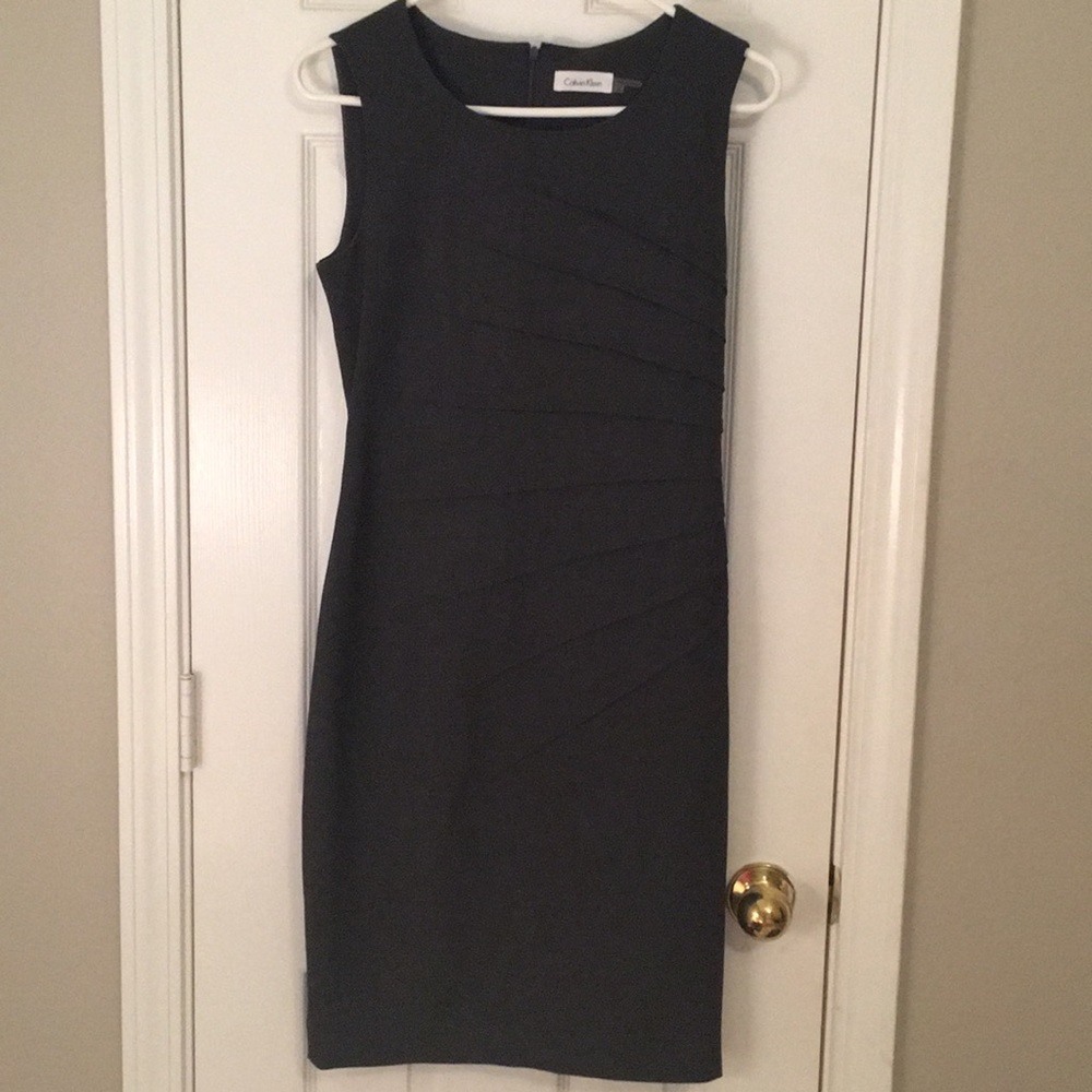 Calvin Klein dark grey work dress