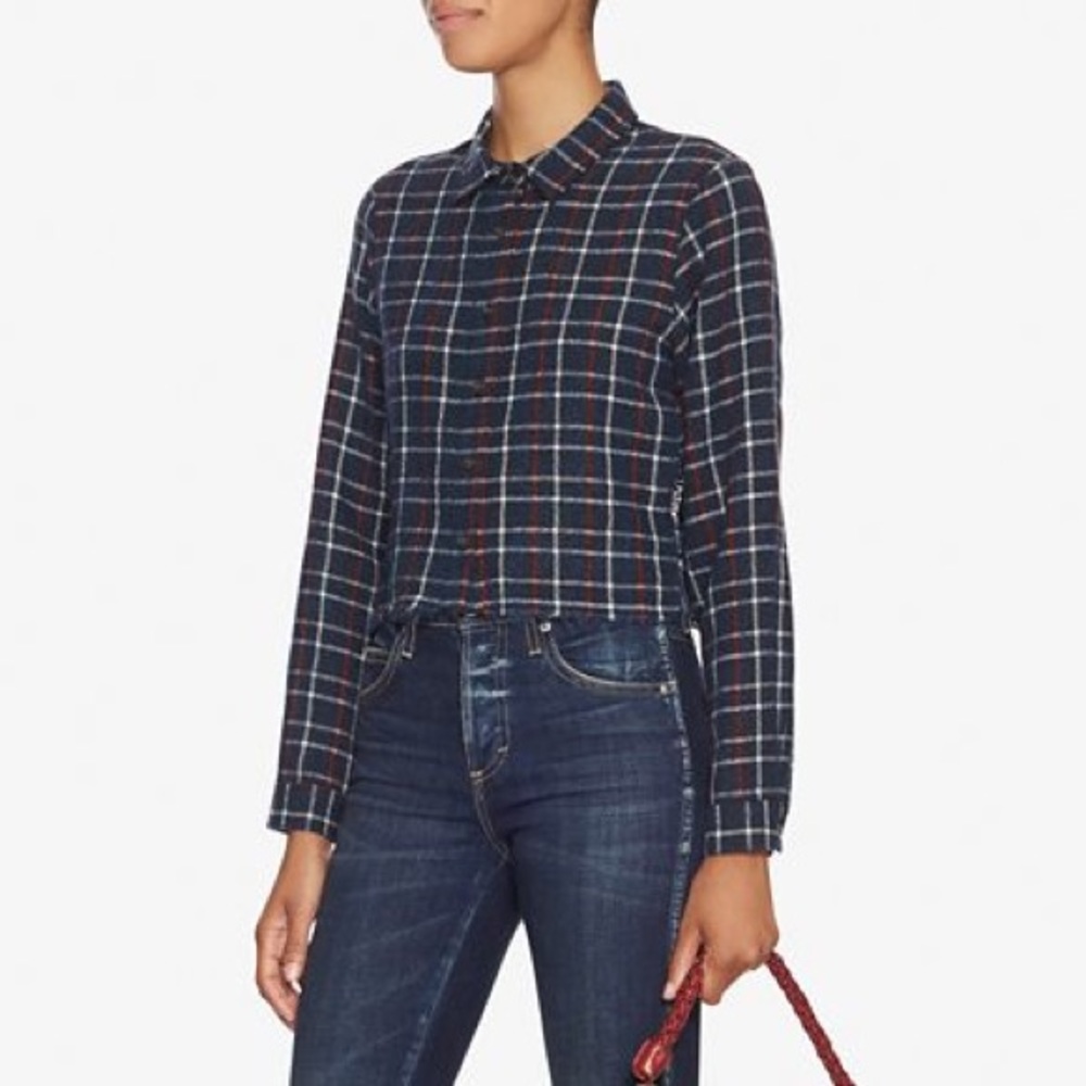 Sea New York Wool Plaid Shirt w Eyelet Back Sz 2