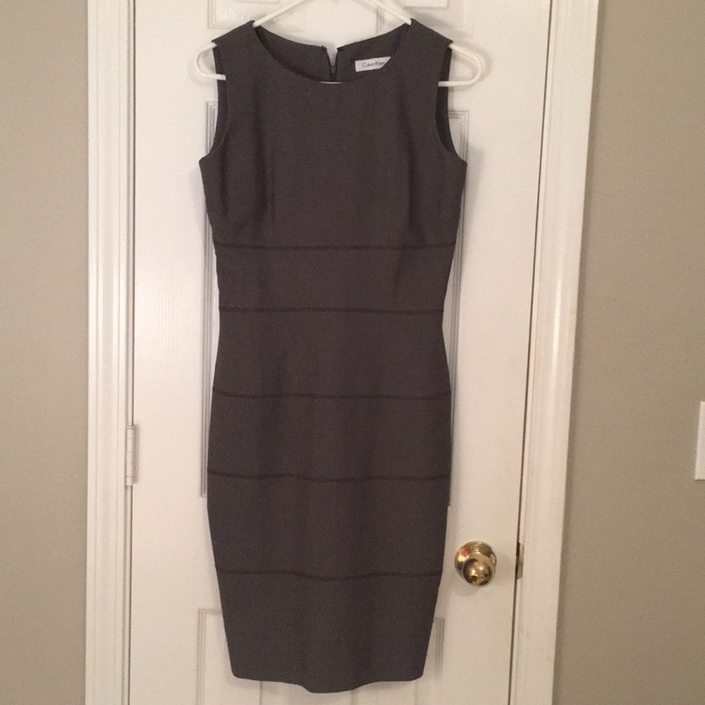 Calvin Klein grey/brown work dress
