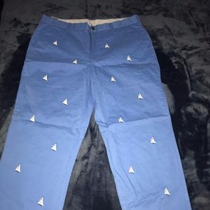 Embroidered Sailboat Pants