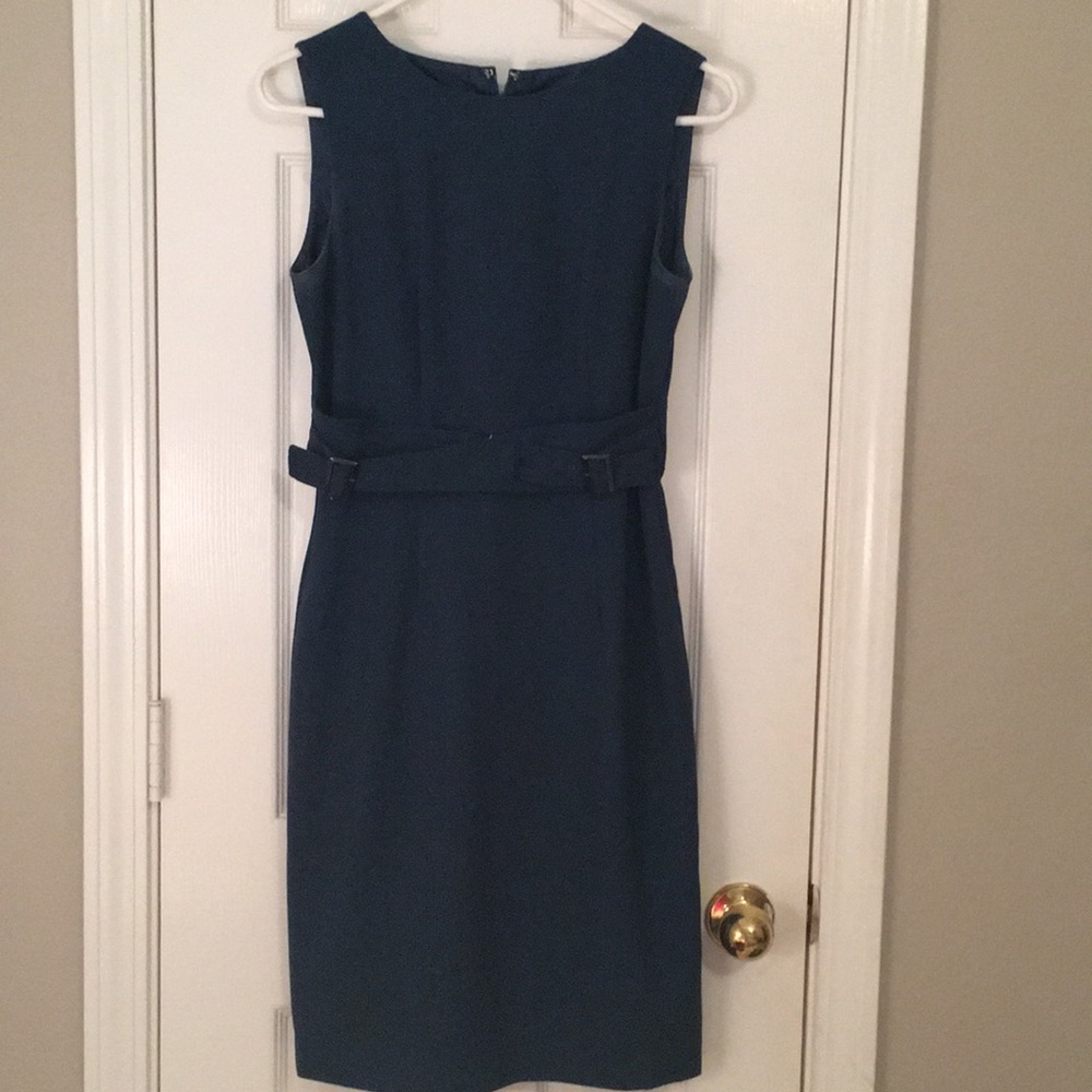 Calvin Klein dark green work dress