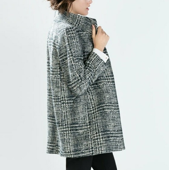 zara houndstooth coat