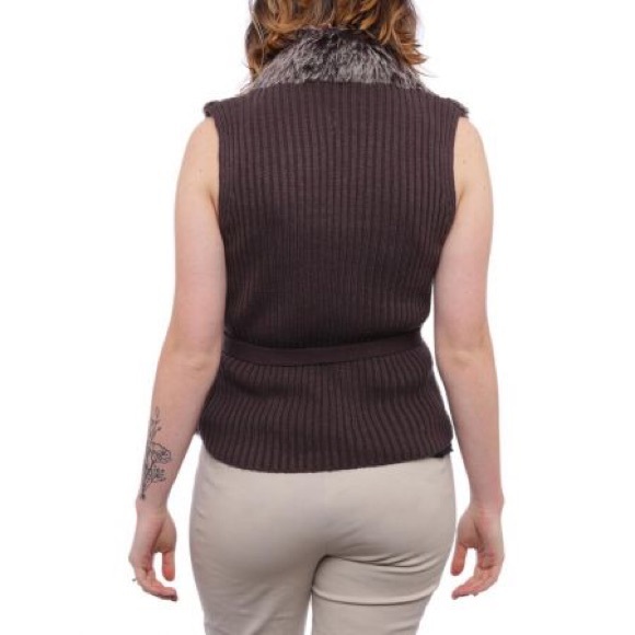 XOXO Faux Fur and Knit Vest, L, NWT - Picture 2 of 8