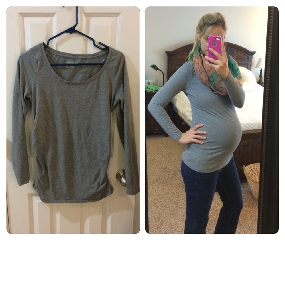 Liz Lange Maternity long sleeve gray shirt