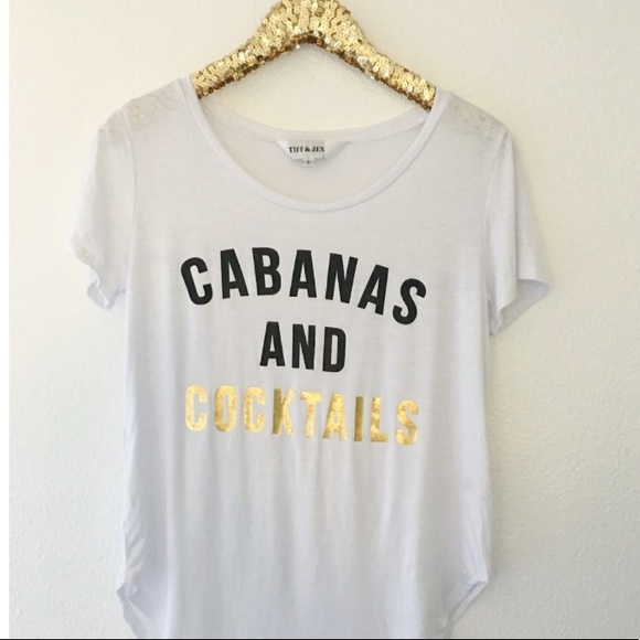 FINAL💵NWT T&J Designs Cabanas & Cocktails tee, S - Picture 2 of 2