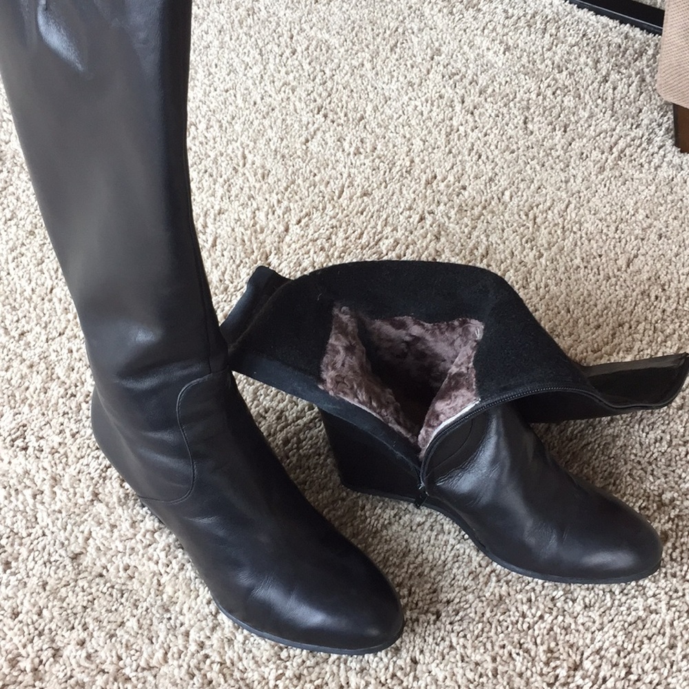 Genuine leather winter boots, shearling lining.