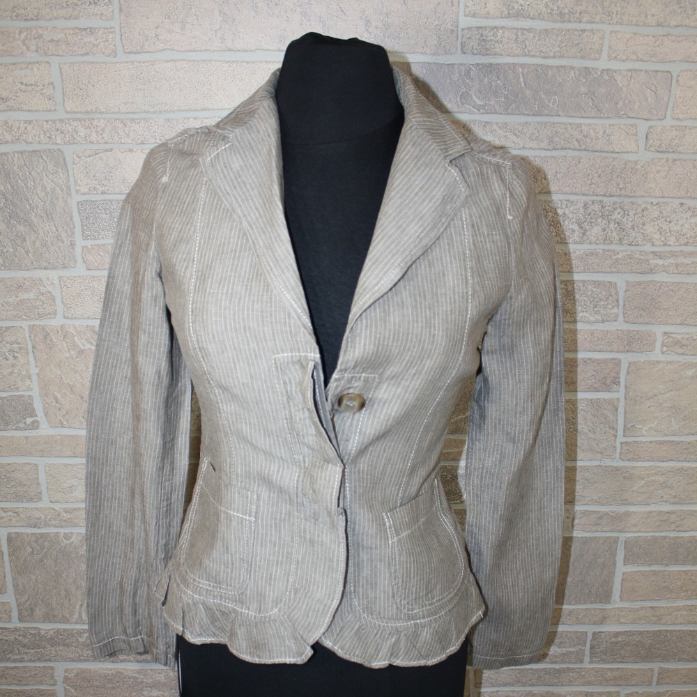 MaxMara Weekend Line Linen Tan Blazer Size 4