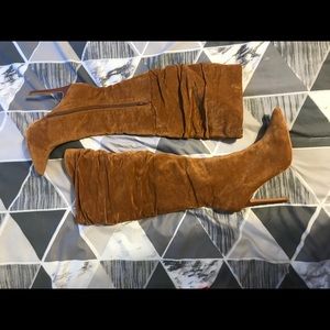 camel over the knee boots.