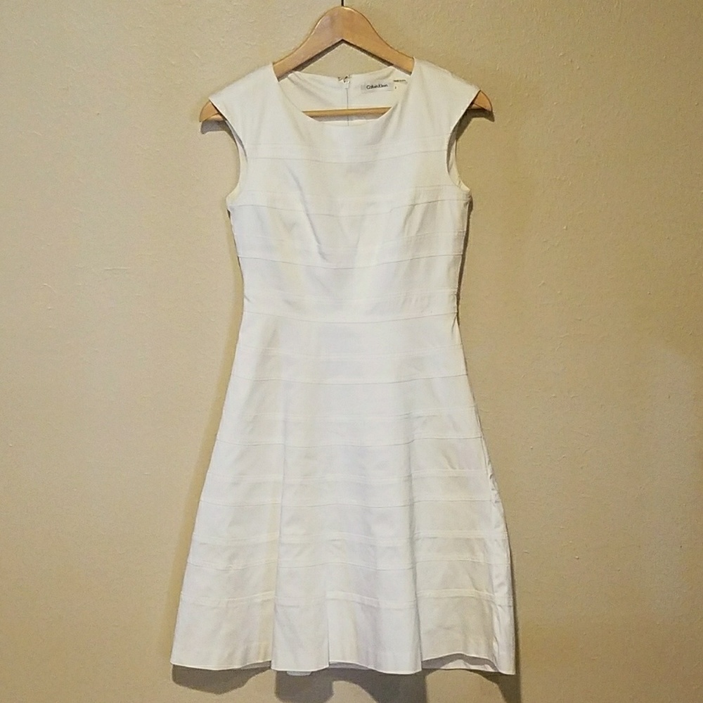 Calvin Klein White Dress Size 2 Cotton