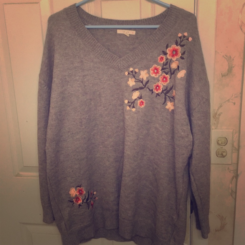 Le Lis 2x grey sweater