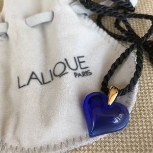 Lalique Sapphire Blue Heart Pendant