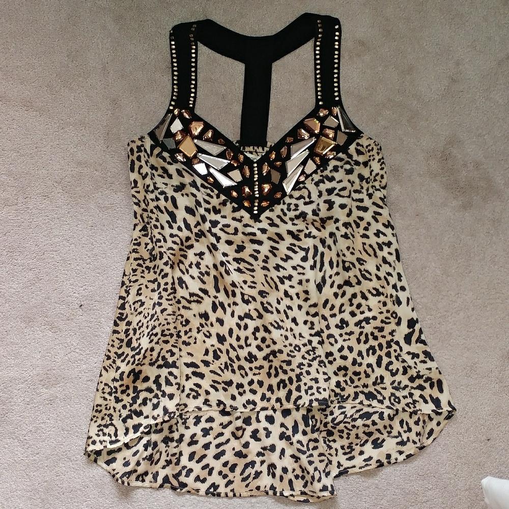 Leopard Print T-back Tank Top