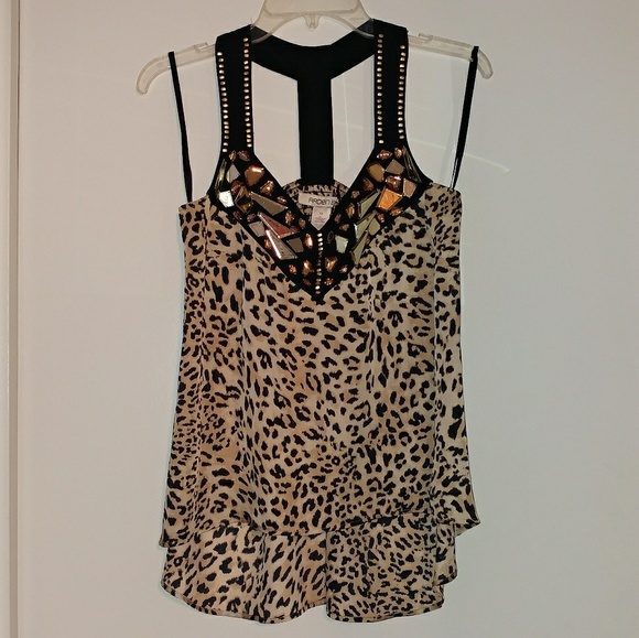Leopard Print T-back Tank Top - Picture 4 of 6
