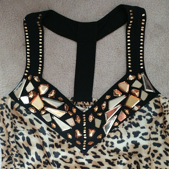 Leopard Print T-back Tank Top - Picture 6 of 6