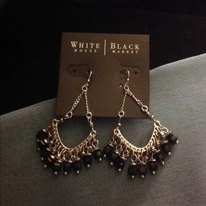 WH|BM Silver/Black dangle earrings