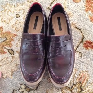 Zara burgundy loafers