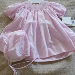 Pink dress with bonnet