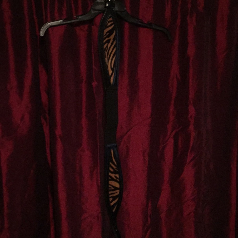 Zebra print brown and black stretchy belt