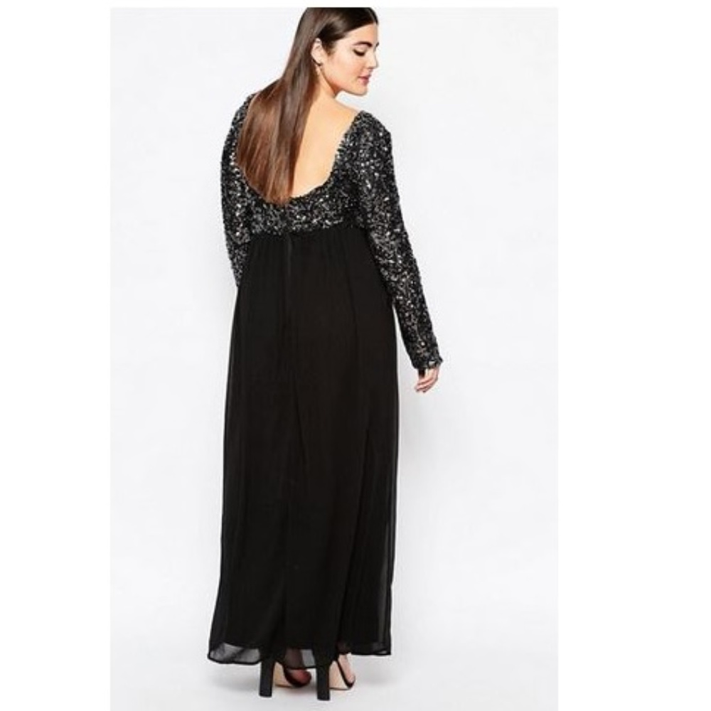 Plus Size Maxi Dress With Geometric Sequin Detail