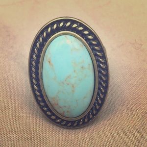 Turquoise and gold ring
