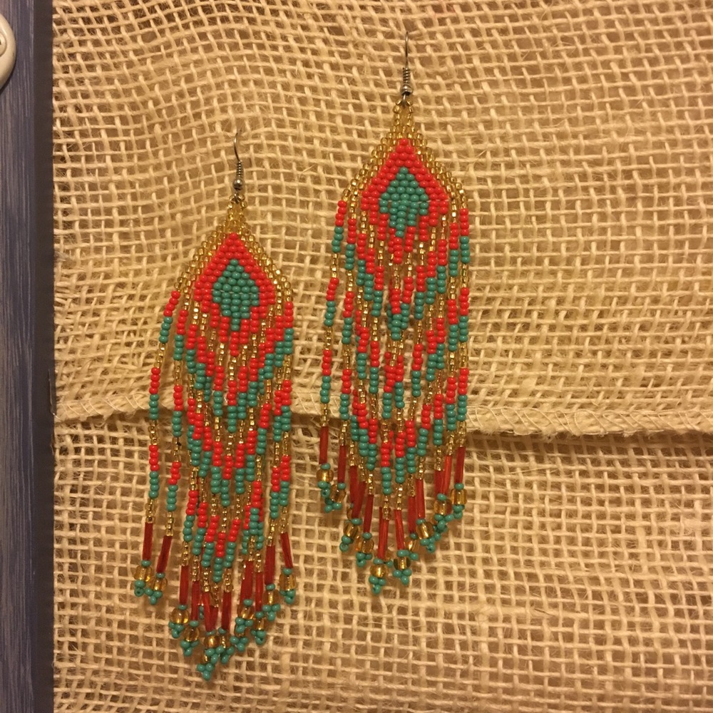 Tribal Beaded Earrings