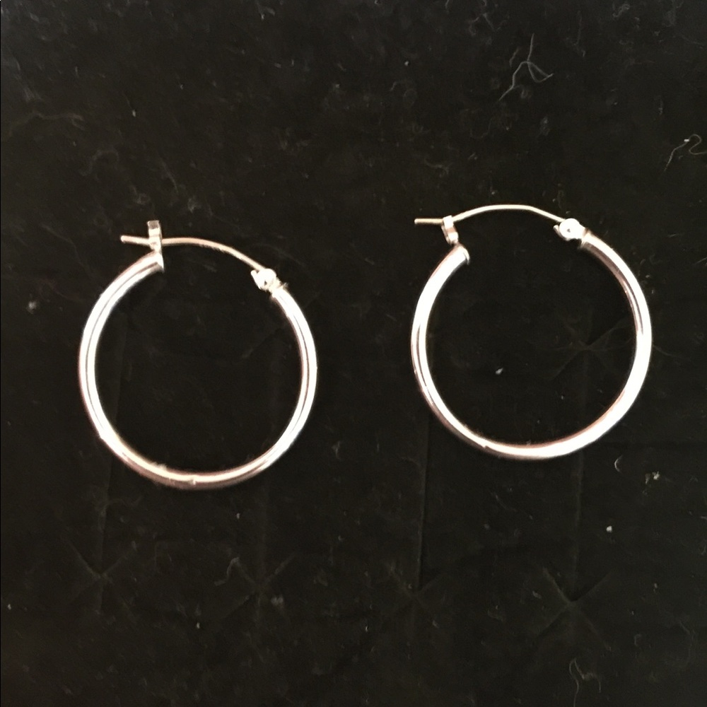 10k white gold hoops