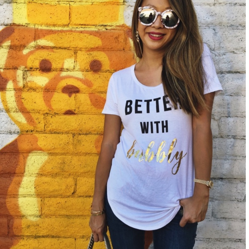🎉SALE💓NWT Better w/ Bubbly glimmer Tee S & M