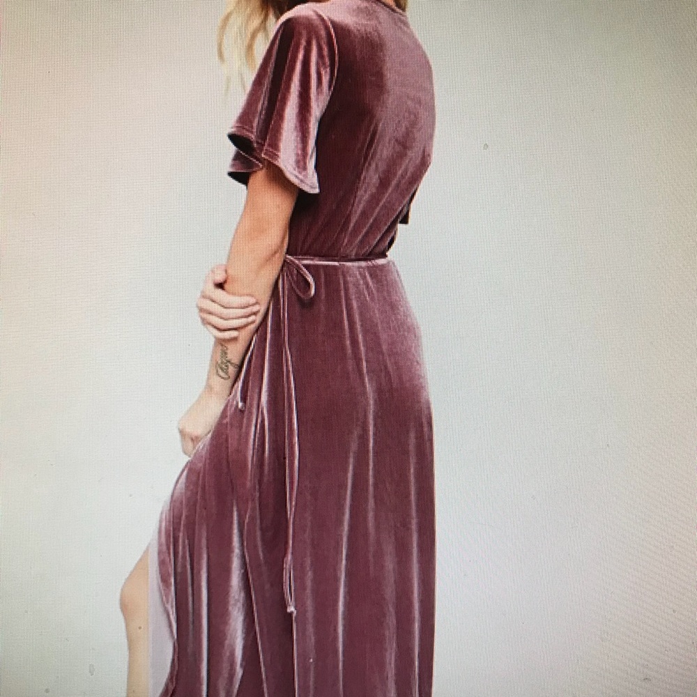 Velvet Maxi Wrap Dress NWT - Picture 1 of 8