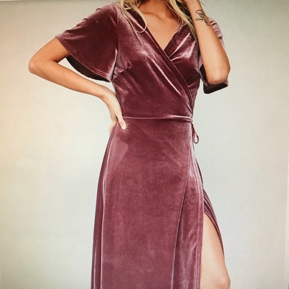Velvet Maxi Wrap Dress NWT - Picture 3 of 8