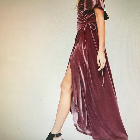 Velvet Maxi Wrap Dress NWT - Picture 6 of 8