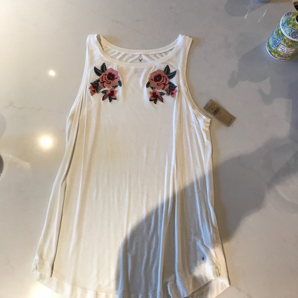 Flower embroidered soft and sexy tank top
