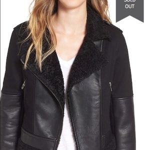 BlankNYC Leather Moto Jacket, Faux Sherling Lining