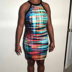 BOMB Monochrome, Colorful, Fun Mini Dress x Bebe
