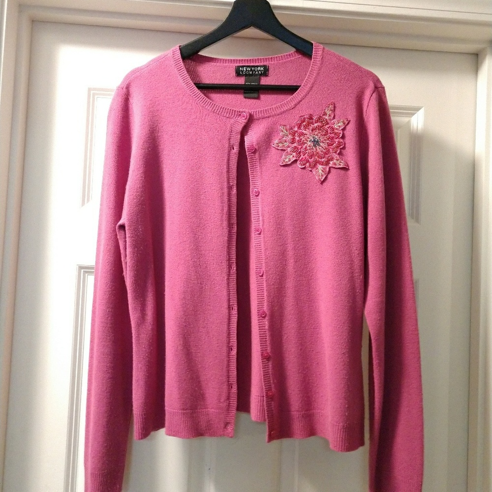 New York & Company Pink Cardigan