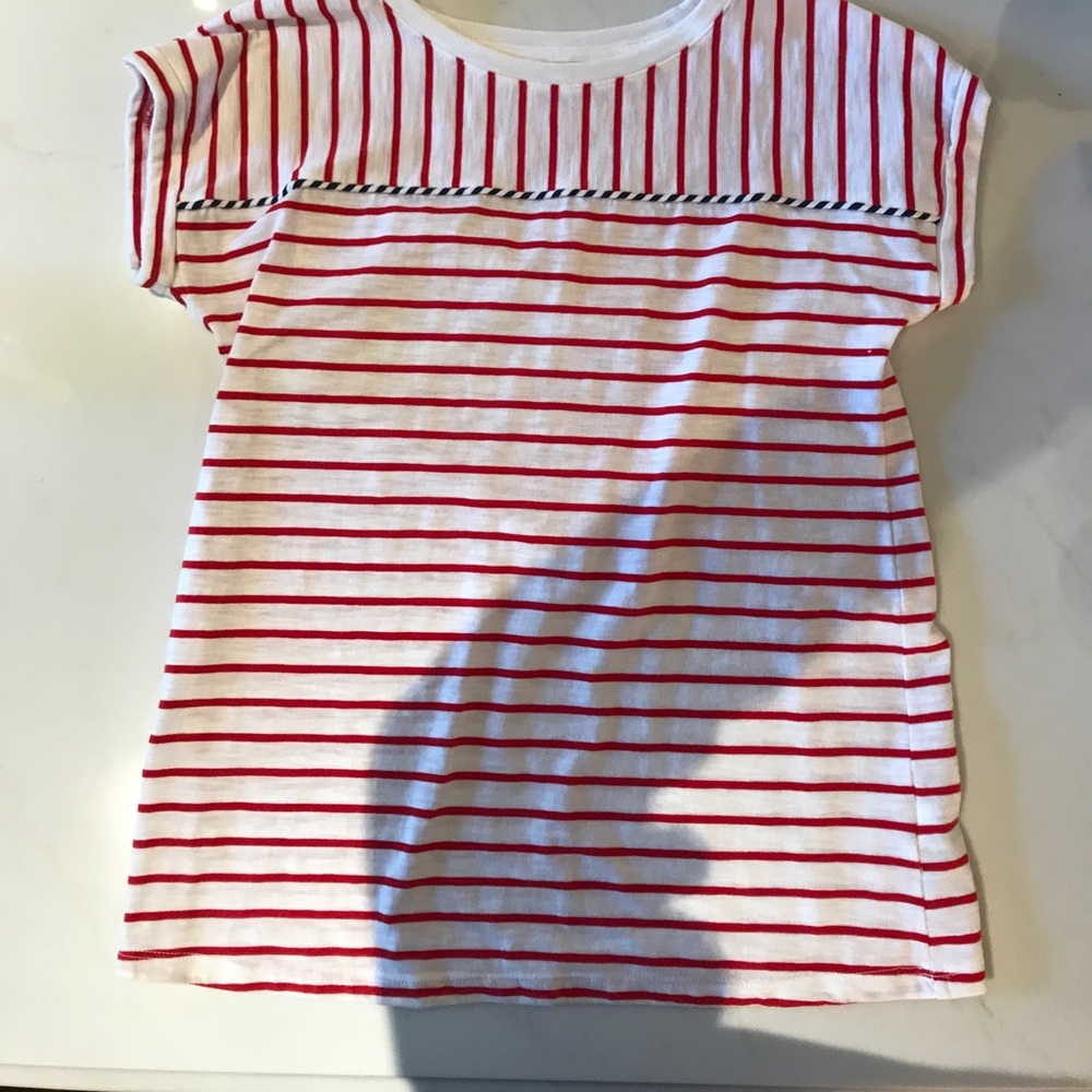 A Cherokee navy and red striped top