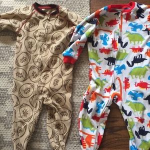 Two Carter's one piece pajamas with zip 2T