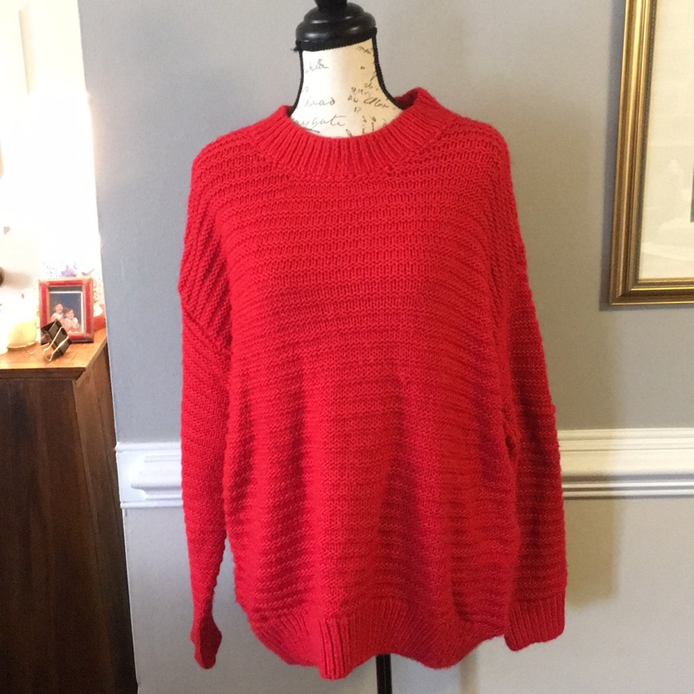 Bright Red Oversized Sweater