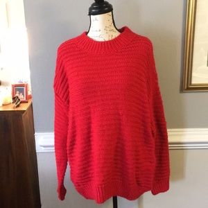 Bright Red Oversized Sweater