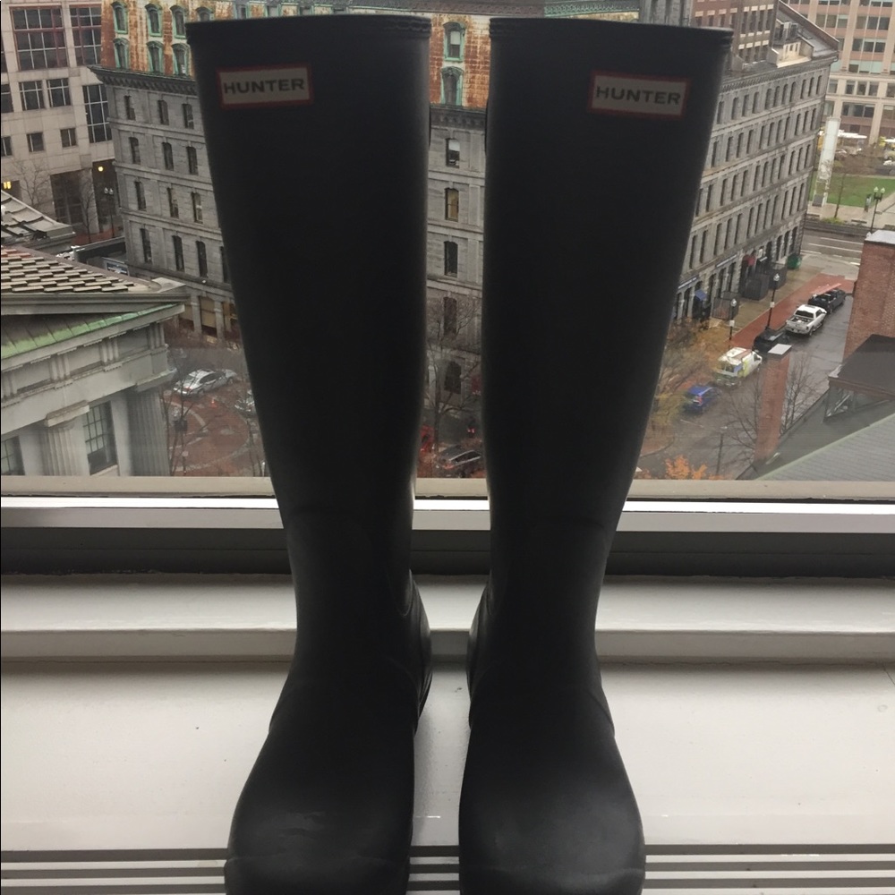 Black Matte Hunter Rain Boots