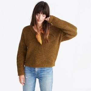 madewell pleat-sleeve pullover sweater