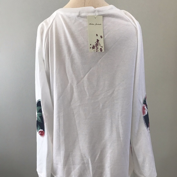 Floral Pullover Sweatshirt Arden Furtado Top NWT - Picture 4 of 6