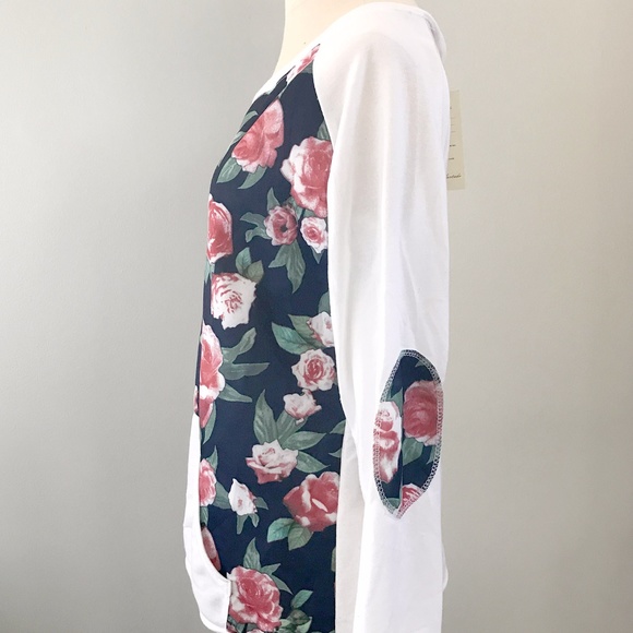 Floral Pullover Sweatshirt Arden Furtado Top NWT - Picture 2 of 6