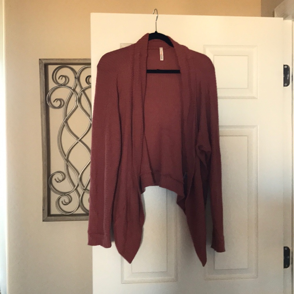 Coral colored cardigan size L
